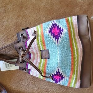 NWT Rafter T Ranch Company Saddle Blanket Drawstring Crossbody Bag